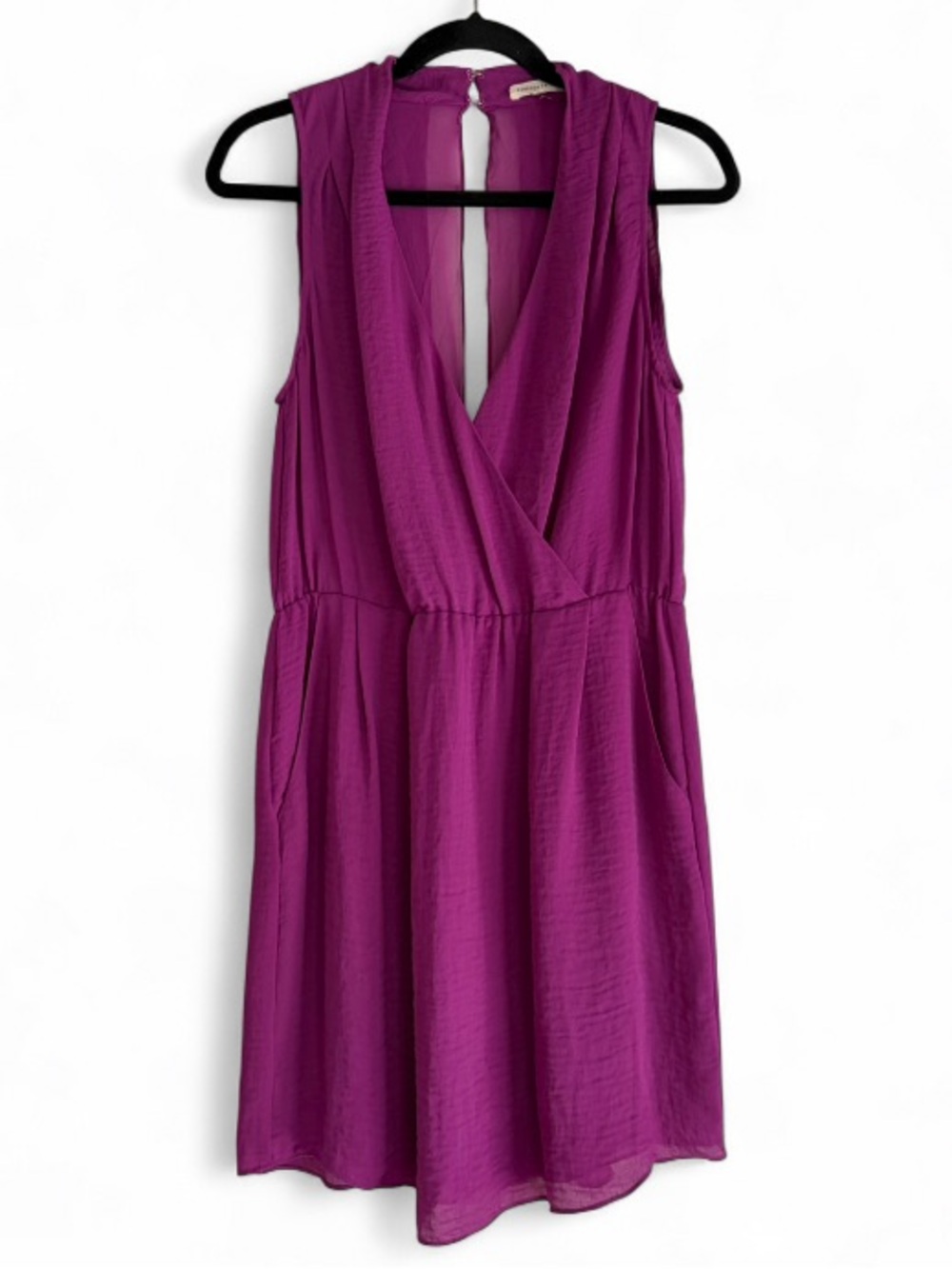 Rebecca Taylor 100% Silk Purple Sleeveless Wrap Front Dress Size 10